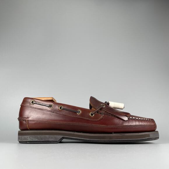 G.H. Bass Henry Men\'s Size 11M Brown Leather Casual Slip On Tassel Kiltie Loafer